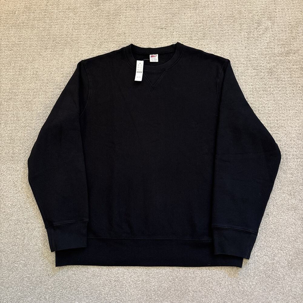 J Crew Sportswear Sweatshirt Mens XXL Black Crewneck Pullover Heavy Cotton Blend